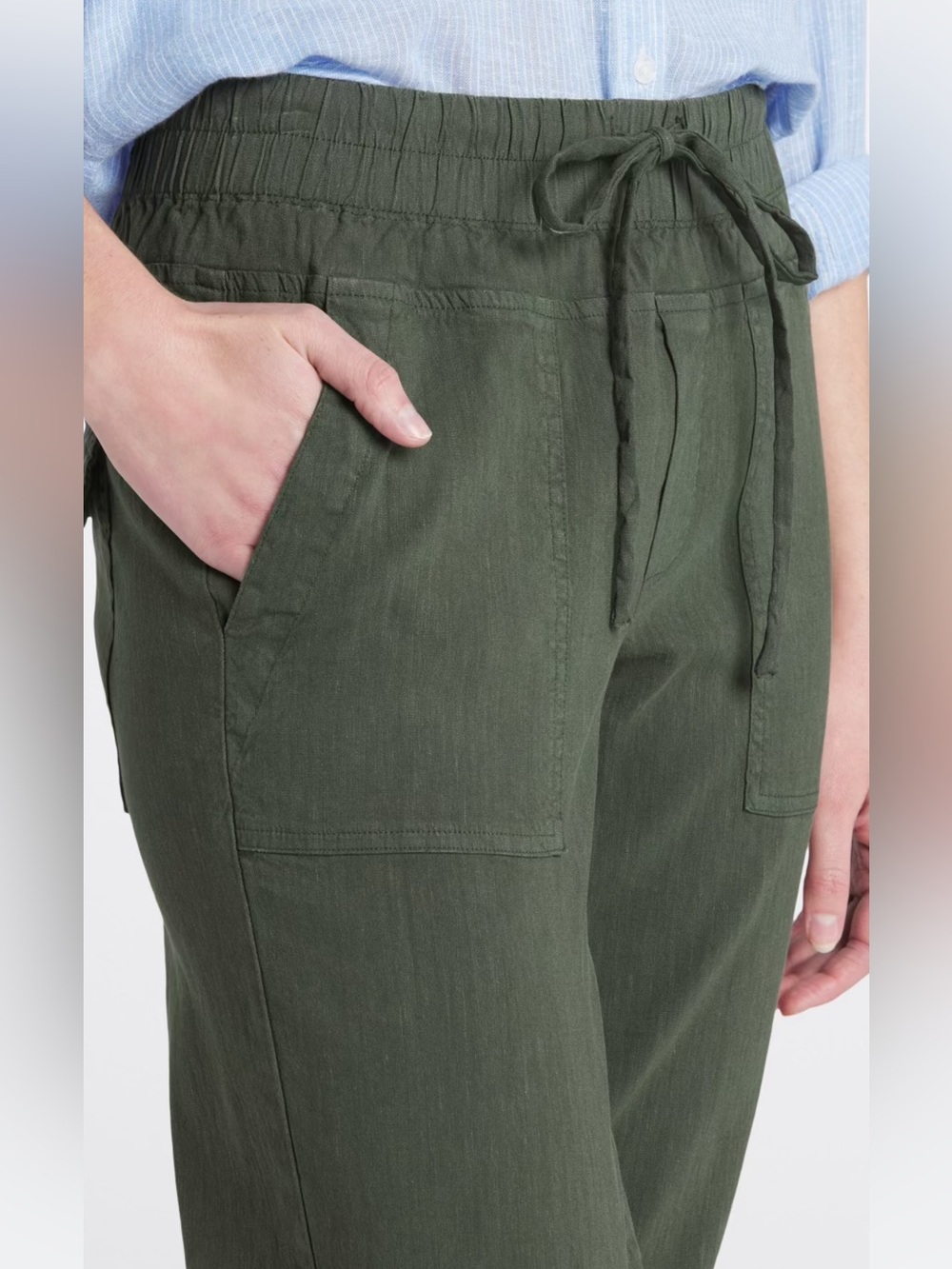 Kut from the Kloth Smocked Waist Linen Pant - Picture 4 of 8